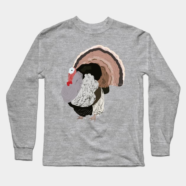 Turkey Illustration Long Sleeve T-Shirt by ahadden